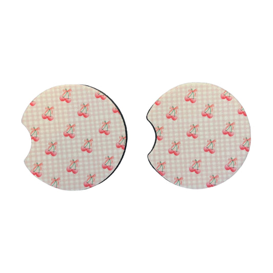 Cherry Picnic - 2 pack car coasters