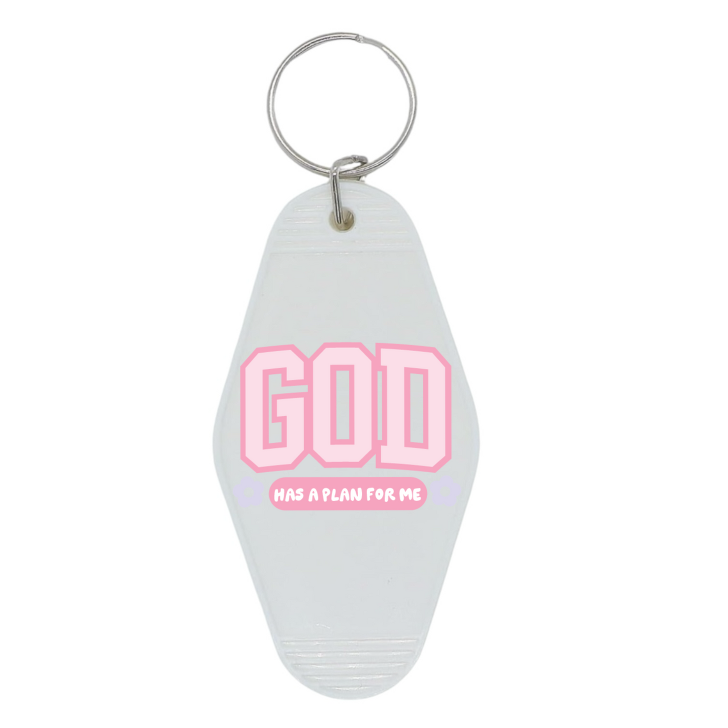 God Has a Plan Motel Keychain