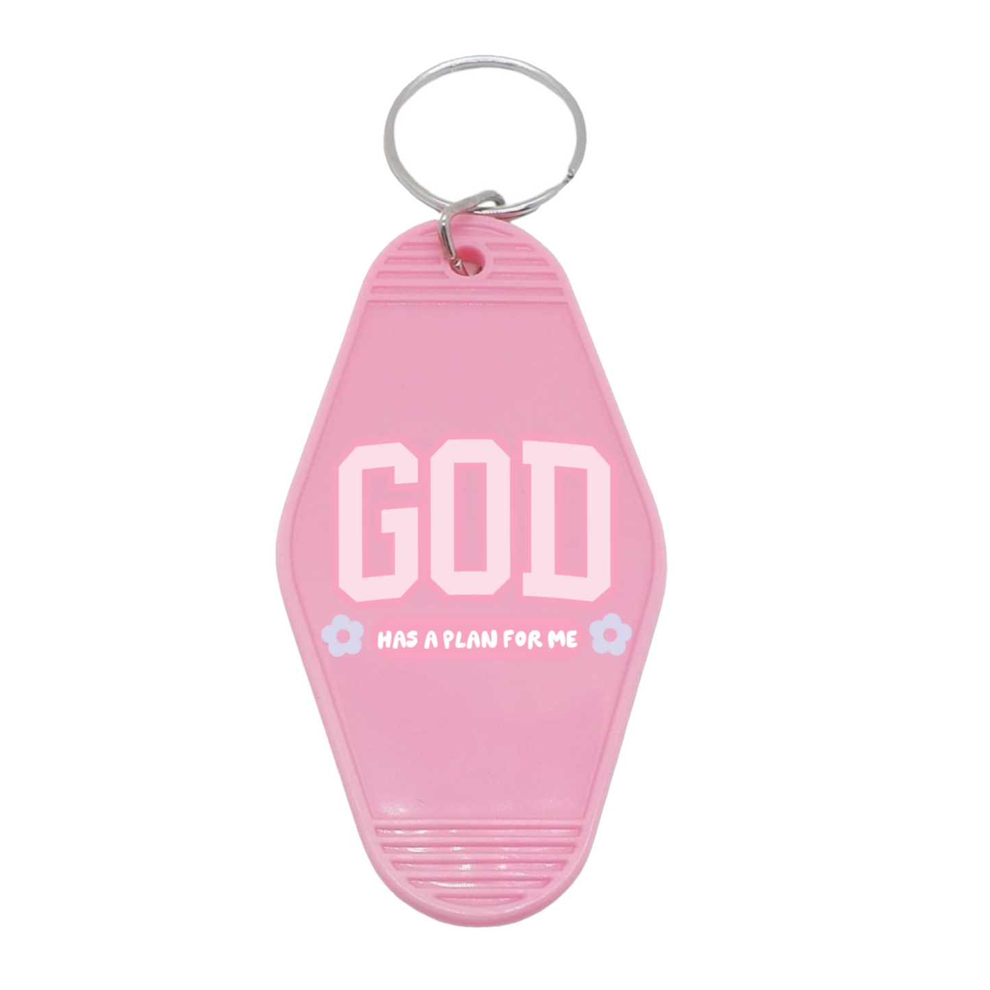 God Has a Plan Motel Keychain