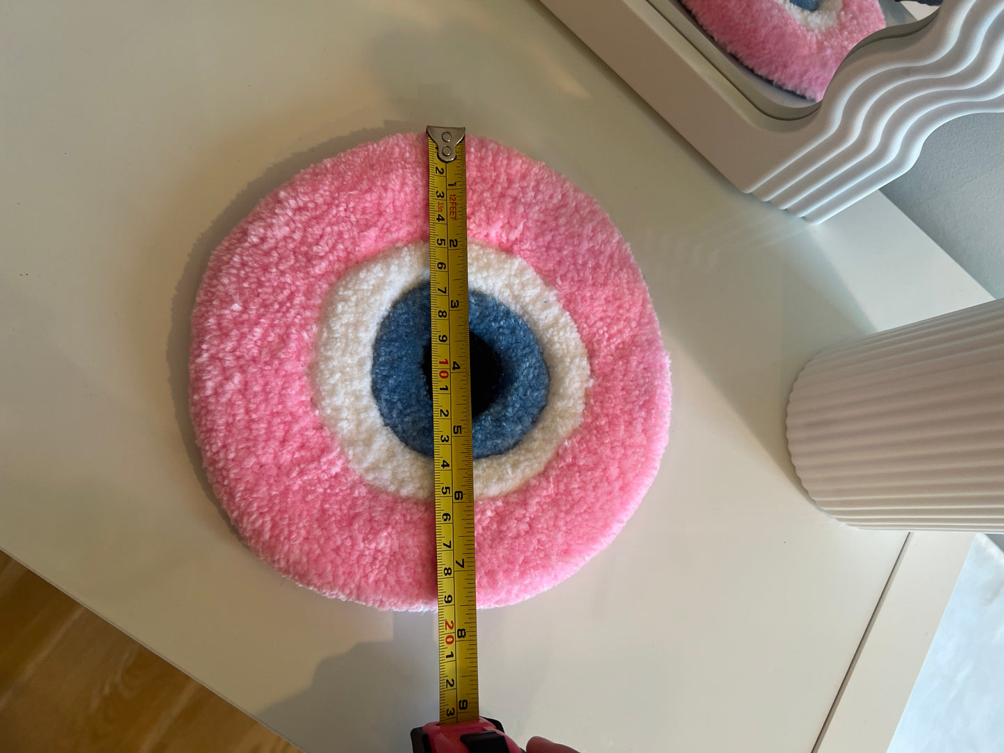 Mini pink evil eye